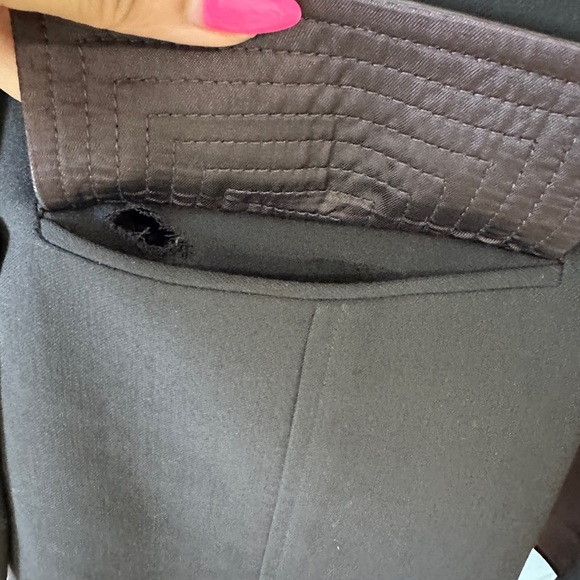 Vintage Brown Wool & Leather Contrast Blazer Jacket By Oscar De La Renta Size 14 - Picture 14 of 14